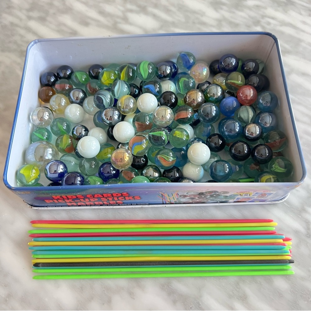 Vintage Marbles Set with Tin Box - Picture 1 of 3